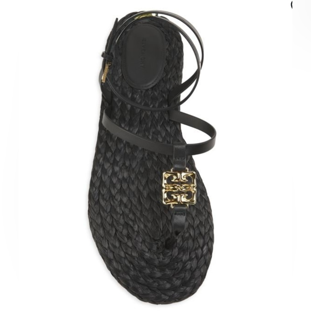 Givenchy Black Sandals with Gold Detail